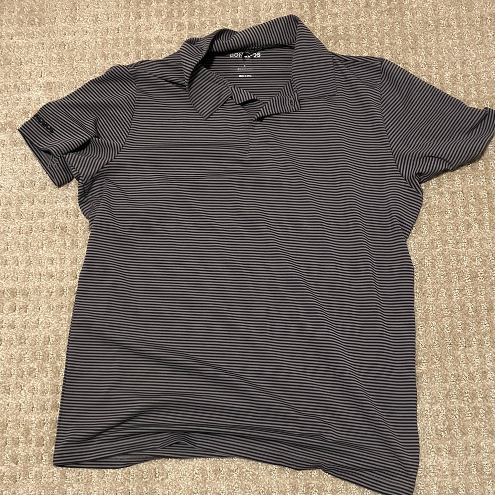 Men's Bonobos Black Striped Polo Shirt